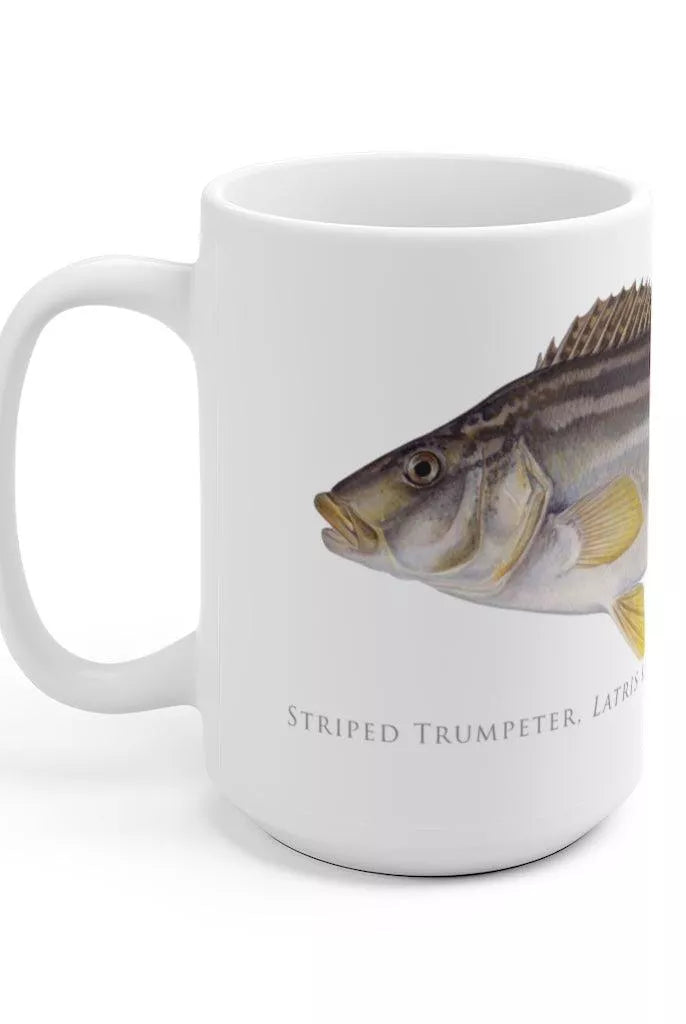 Striped Trumpeter Mug-Stick Figure Fish Illustration