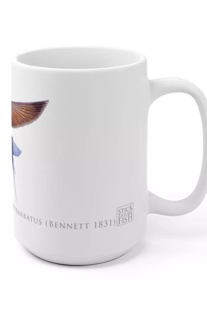 Tallfin Flyingfish Mug-Stick Figure Fish Illustration