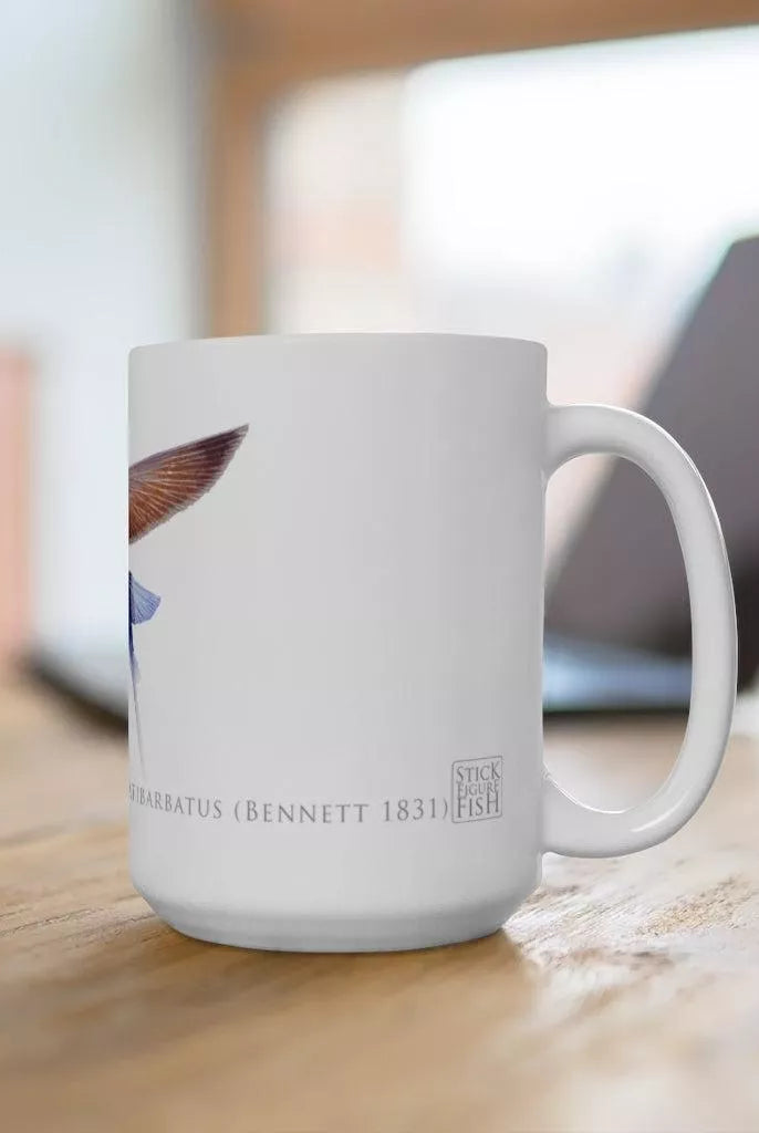 Tallfin Flyingfish Mug-Stick Figure Fish Illustration