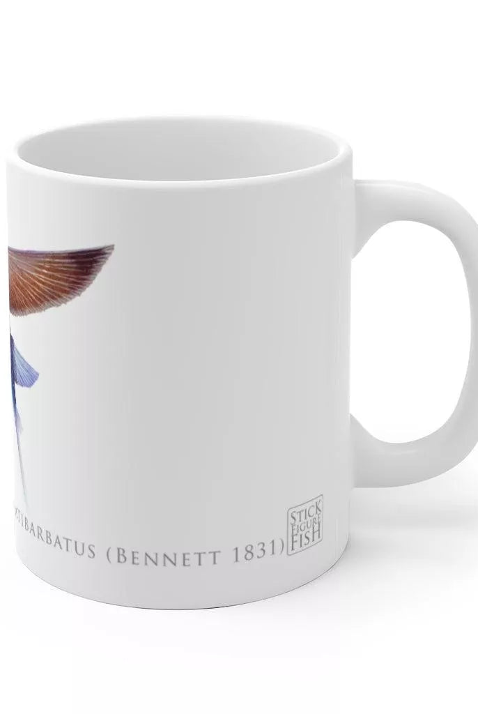 Tallfin Flyingfish Mug-Stick Figure Fish Illustration