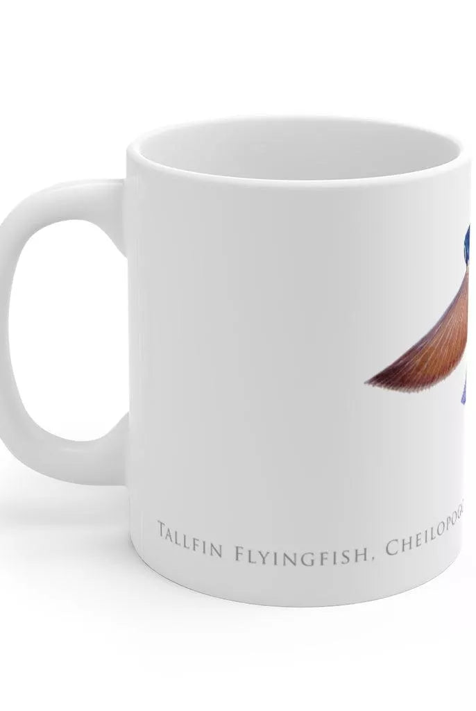 Tallfin Flyingfish Mug-Stick Figure Fish Illustration
