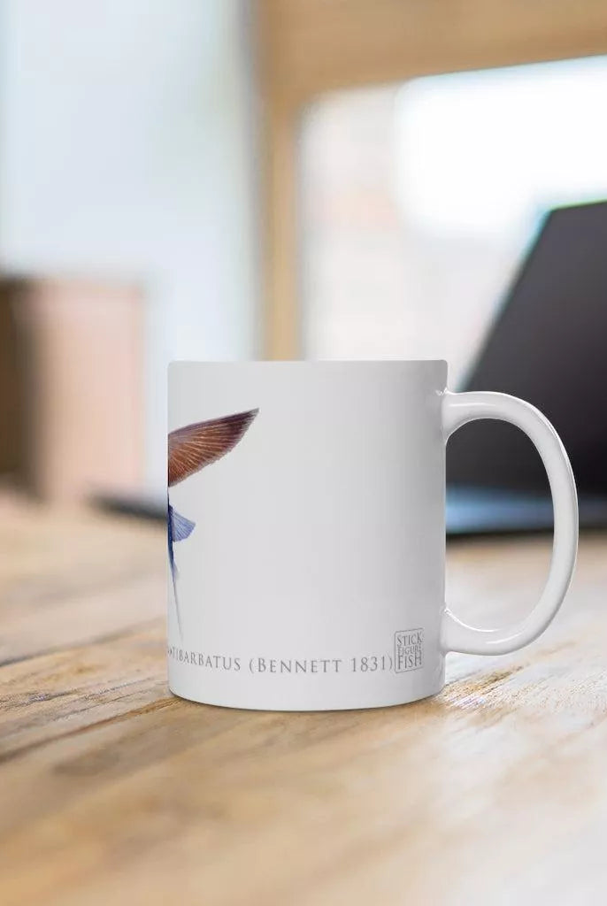 Tallfin Flyingfish Mug-Stick Figure Fish Illustration