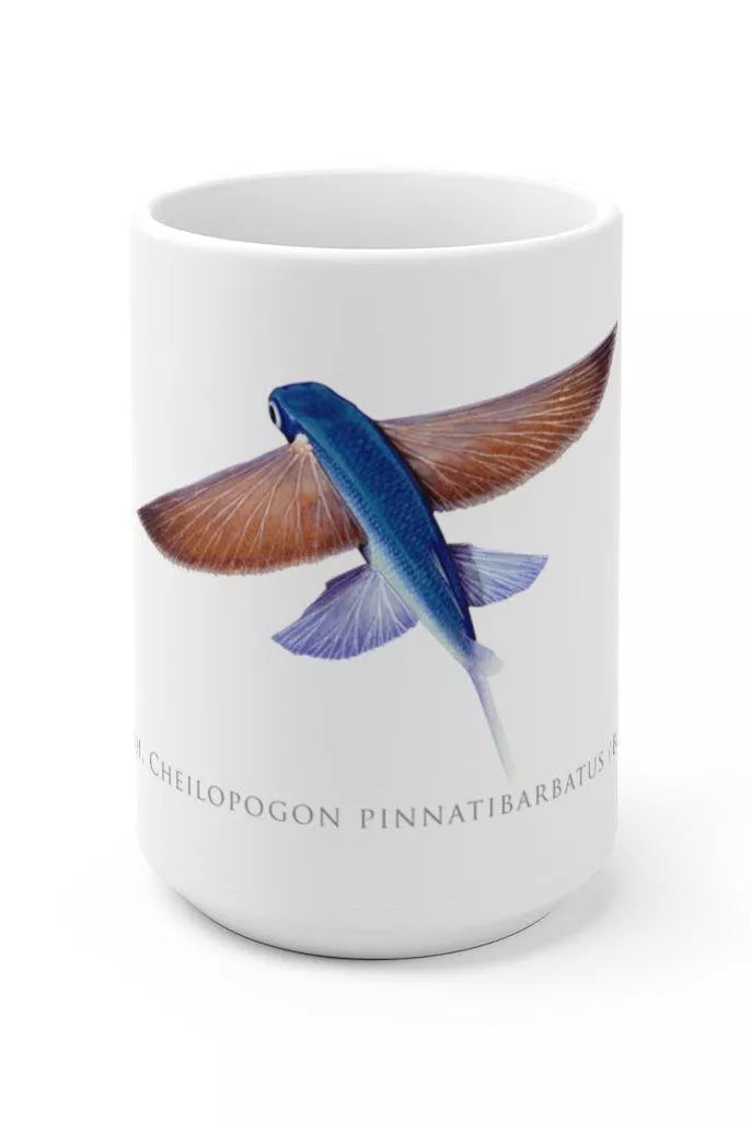 Tallfin Flyingfish Mug-Stick Figure Fish Illustration