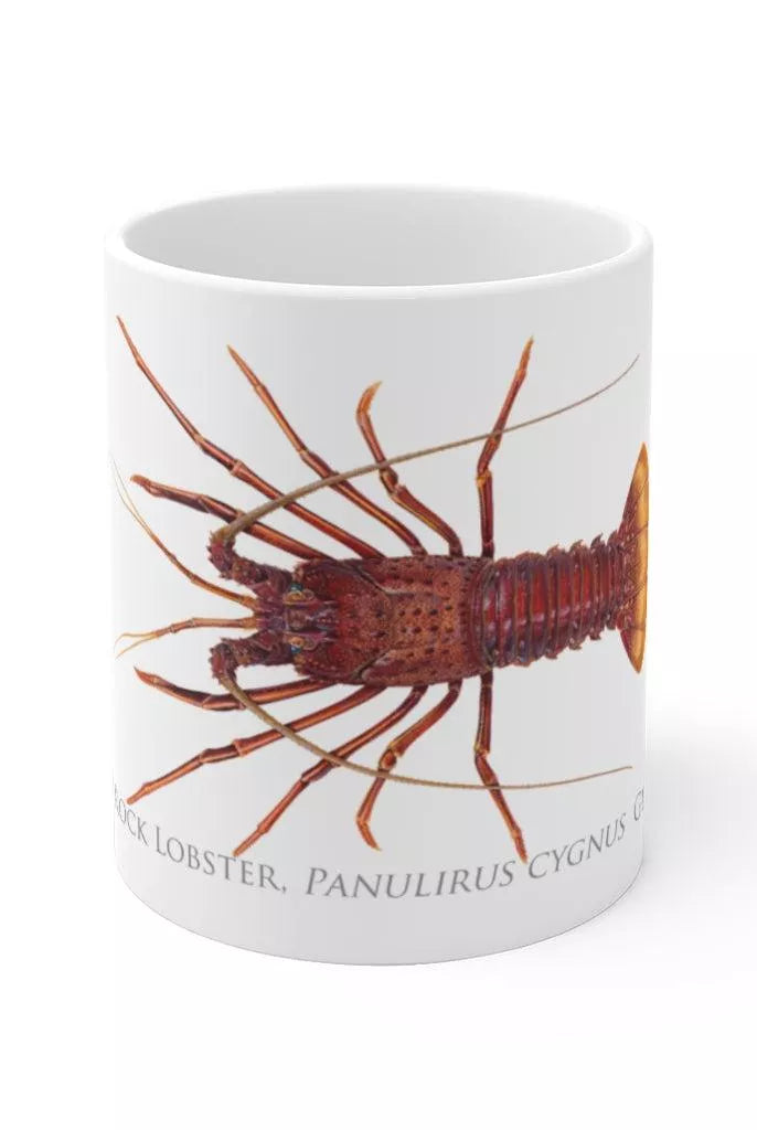 Western Rock Lobster Mug-Stick Figure Fish Illustration
