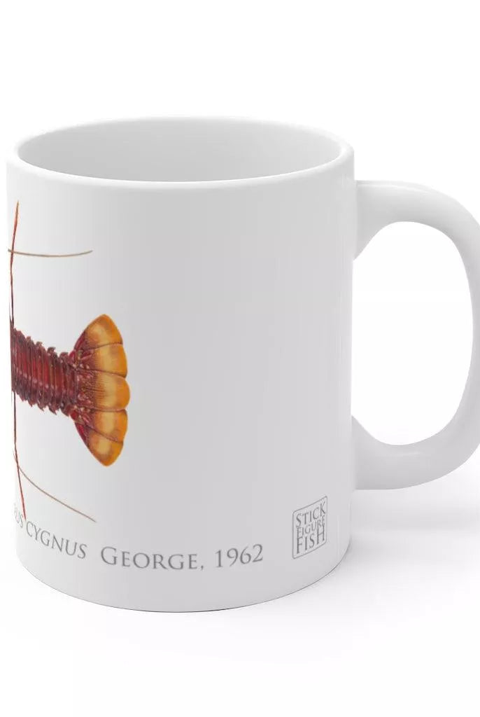 Western Rock Lobster Mug-Stick Figure Fish Illustration