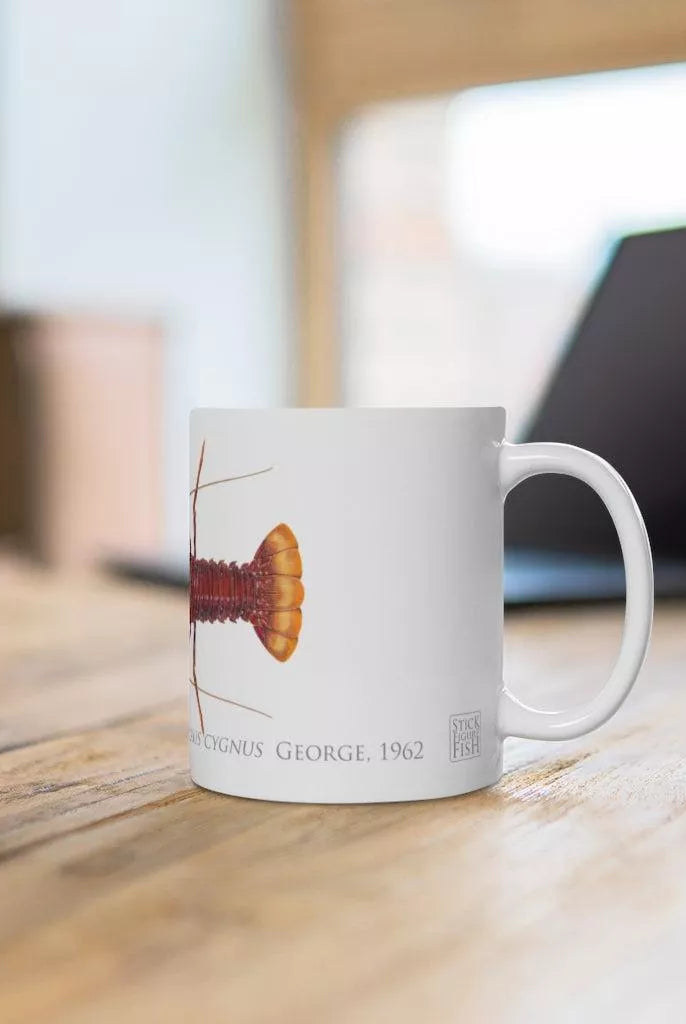 Western Rock Lobster Mug-Stick Figure Fish Illustration