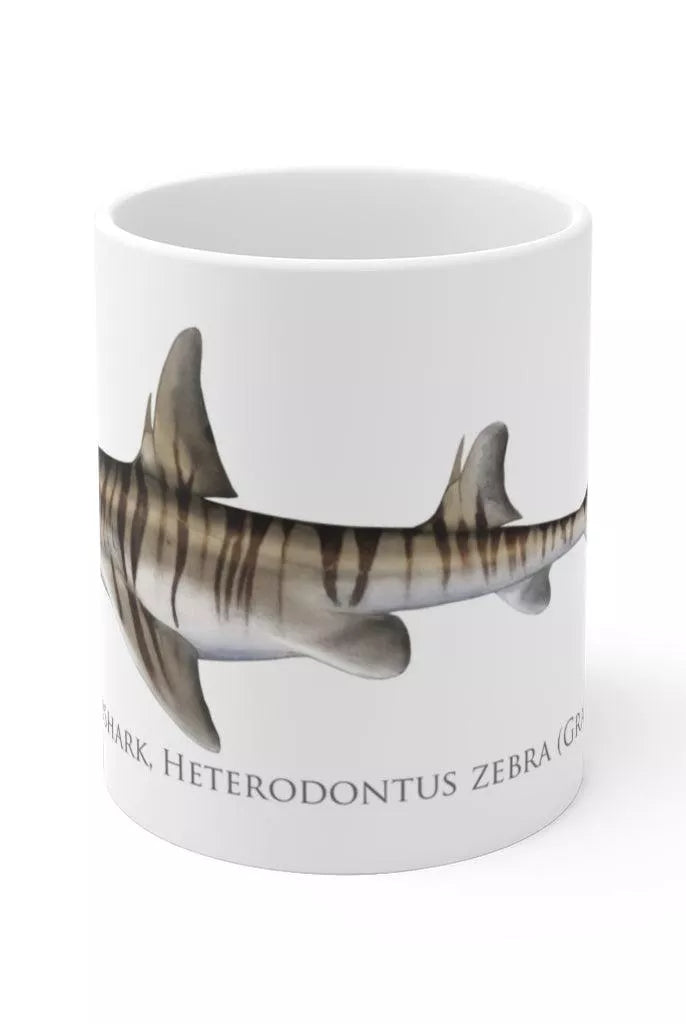 Zebra Hornshark Mug-Stick Figure Fish Illustration