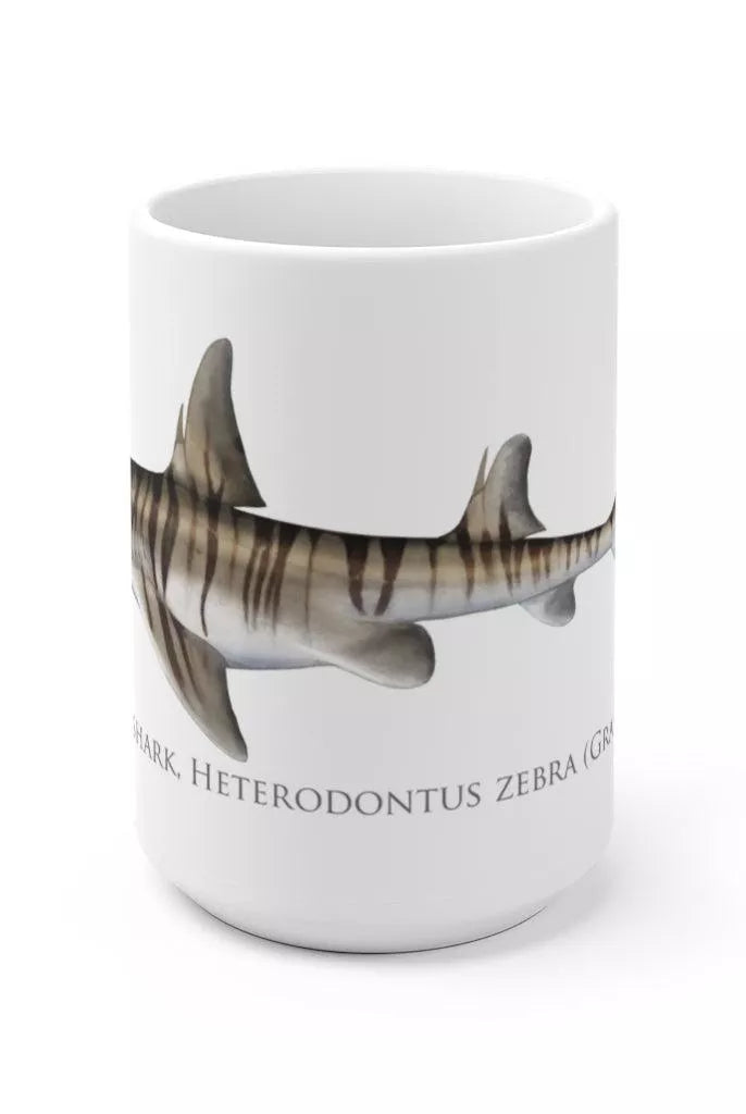 Zebra Hornshark Mug-Stick Figure Fish Illustration