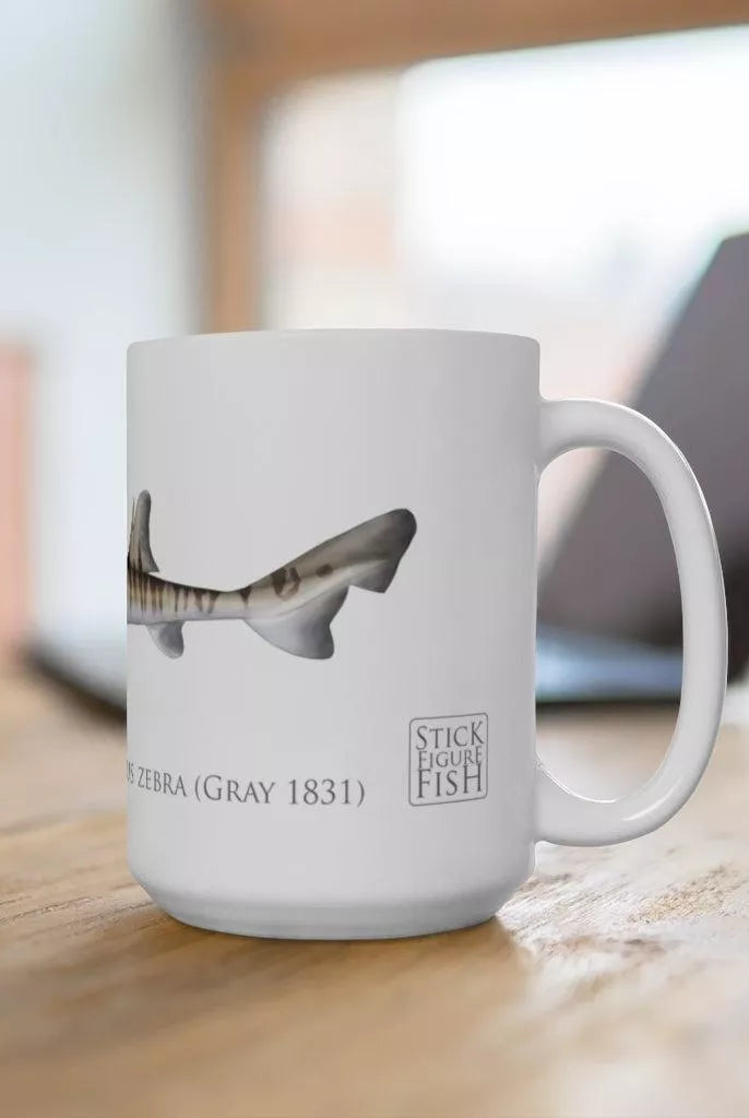 Zebra Hornshark Mug-Stick Figure Fish Illustration