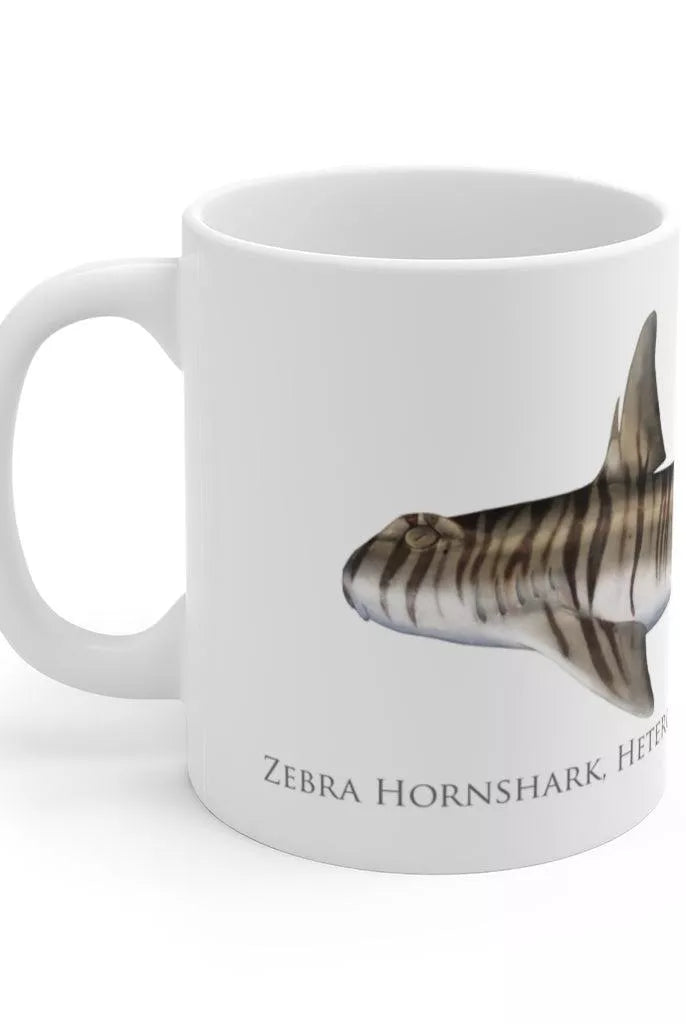 Zebra Hornshark Mug-Stick Figure Fish Illustration