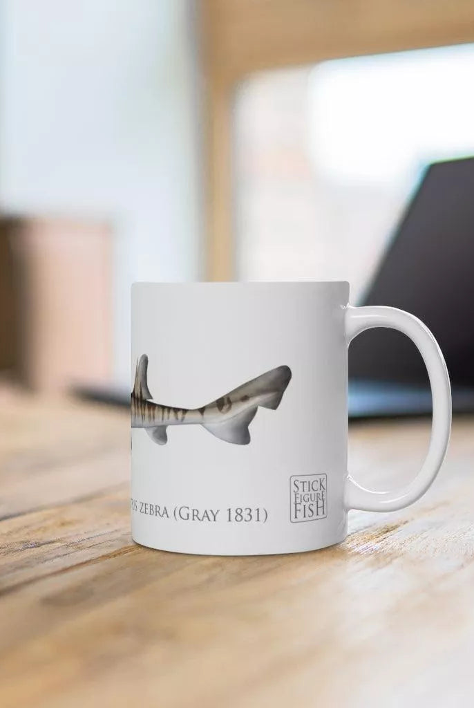 Zebra Hornshark Mug-Stick Figure Fish Illustration