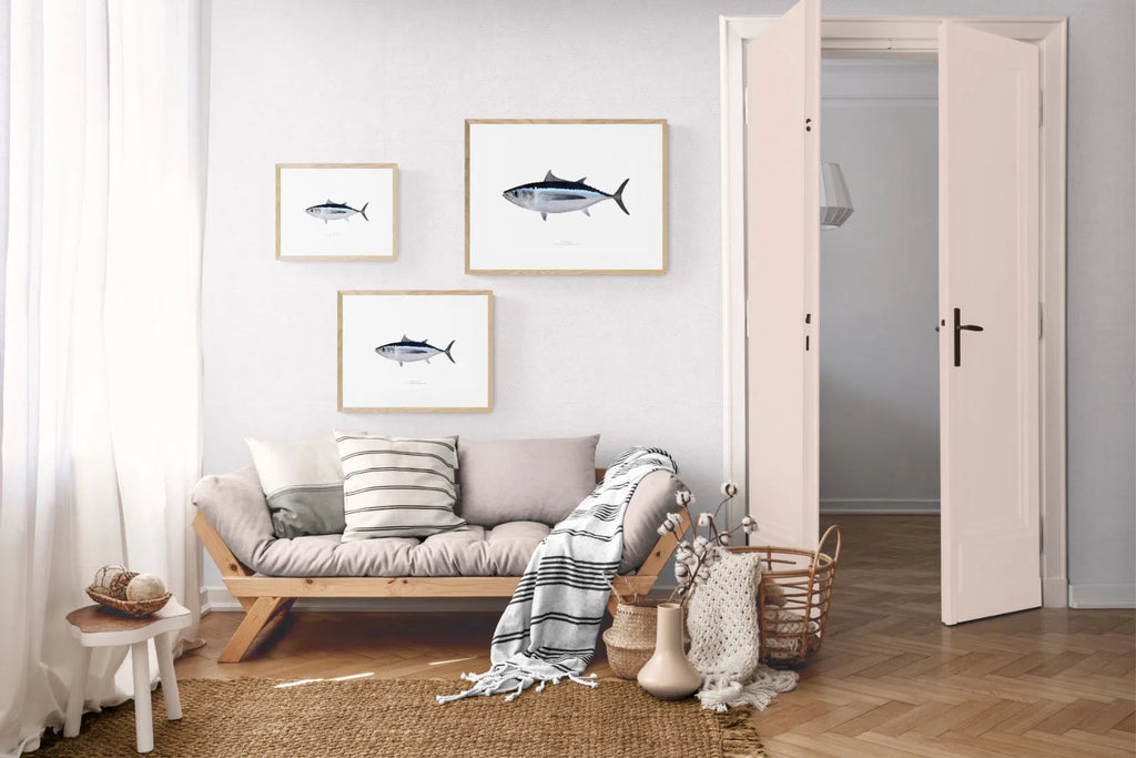 Albacore - Fine Art Print-Stick Figure Fish Illustration