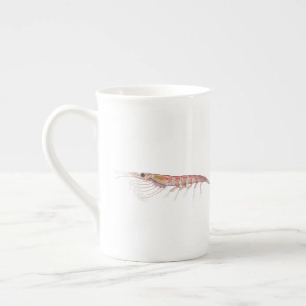 Antarctic Krill - Fine Bone China Mug-Stick Figure Fish Illustration
