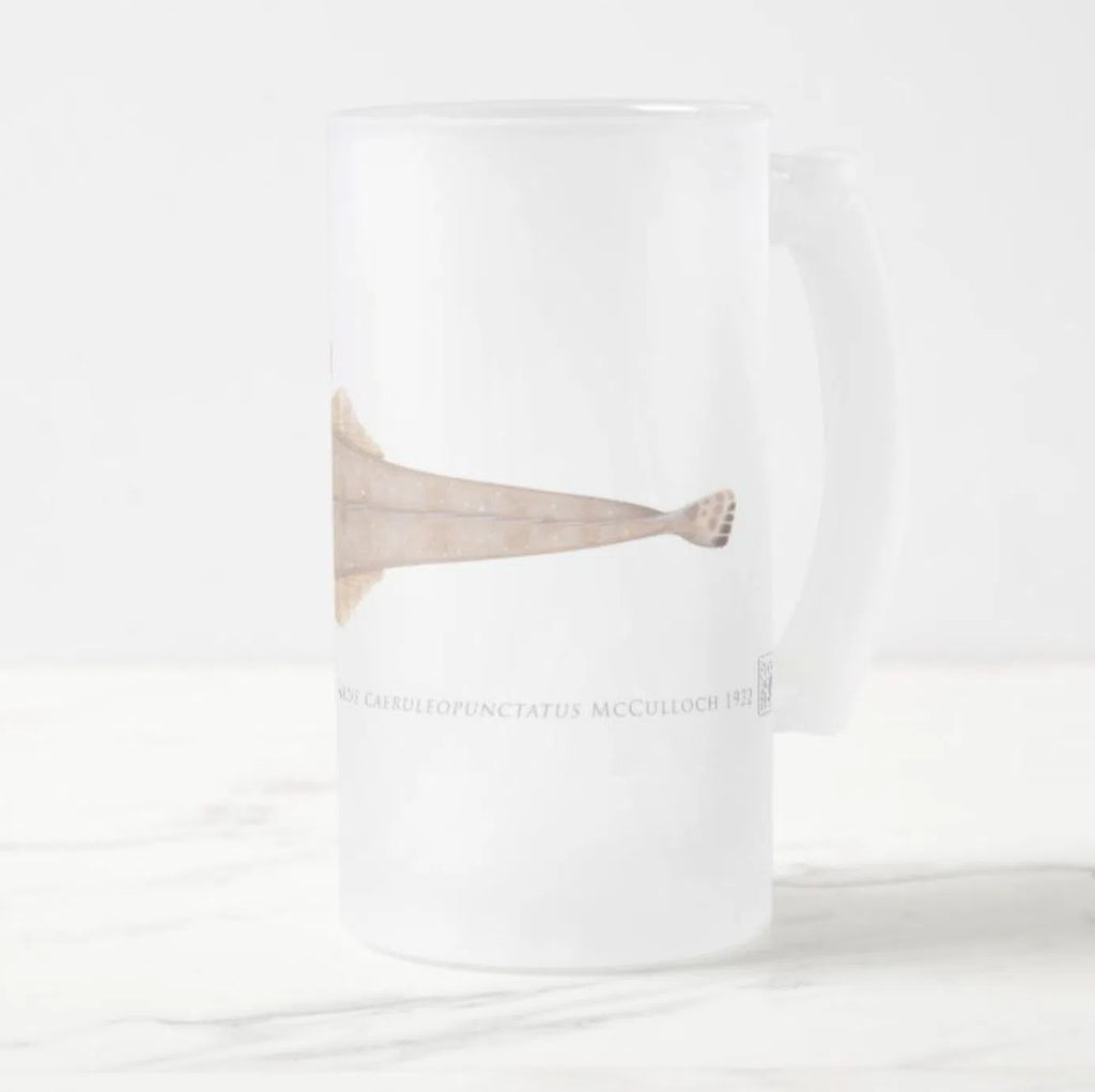 Bluespotted Flathead - Frosted Glass Stein-Stick Figure Fish Illustration