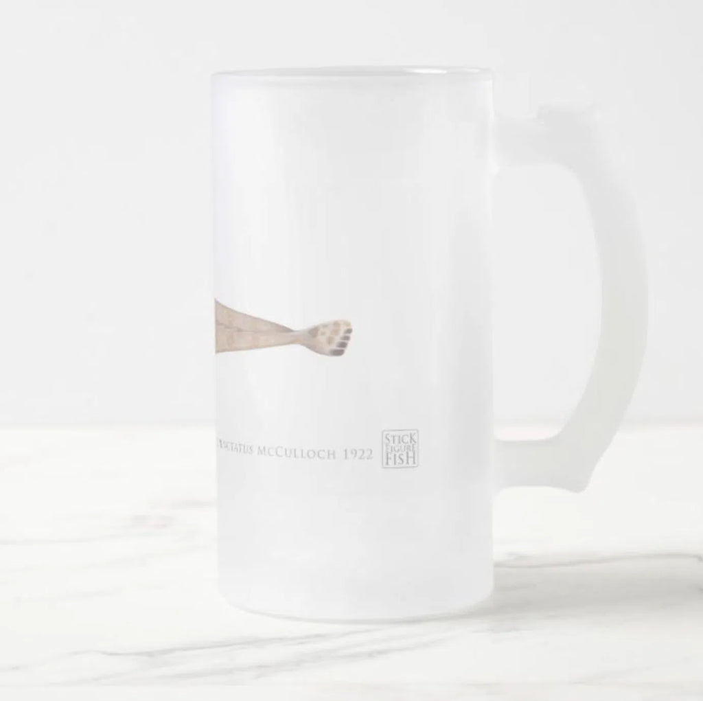 Bluespotted Flathead - Frosted Glass Stein-Stick Figure Fish Illustration