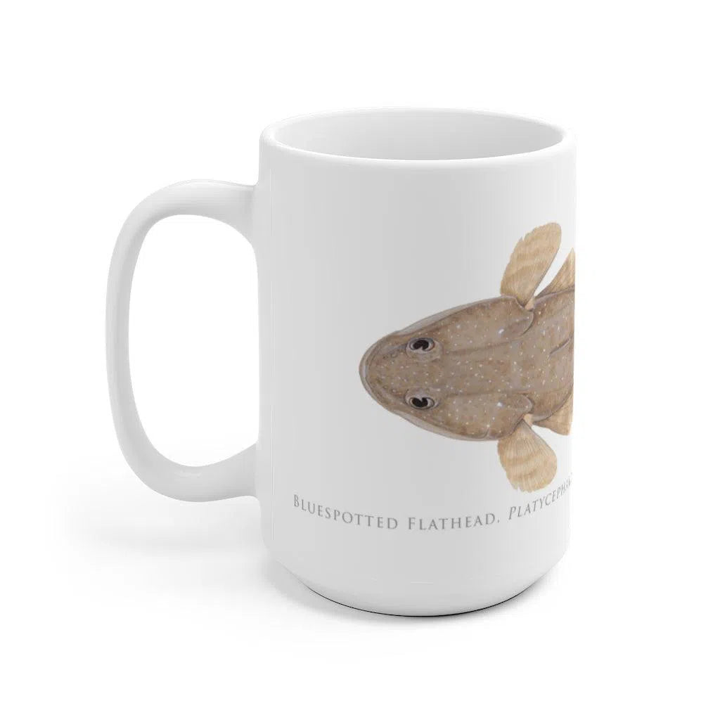 Bluespotted Flathead Mug-Stick Figure Fish Illustration