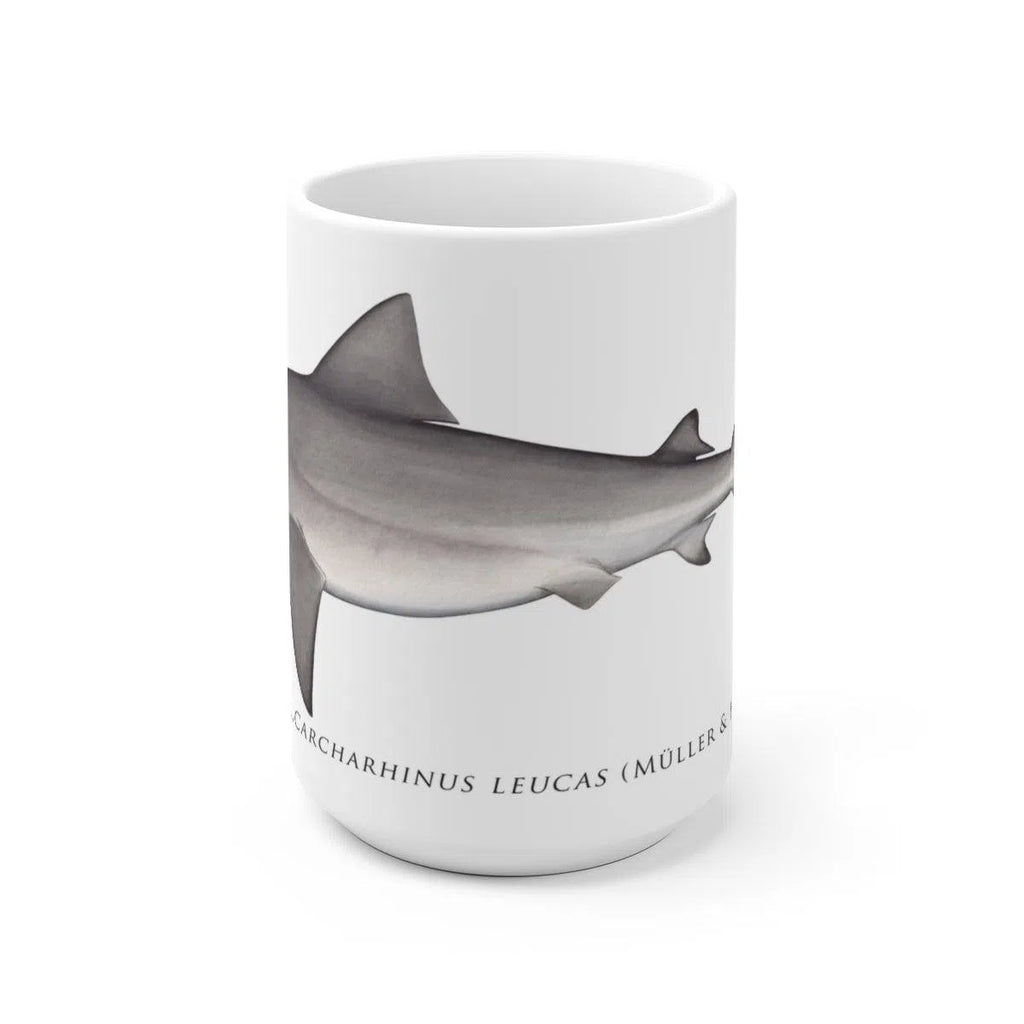 Bull Shark Mug-Stick Figure Fish Illustration