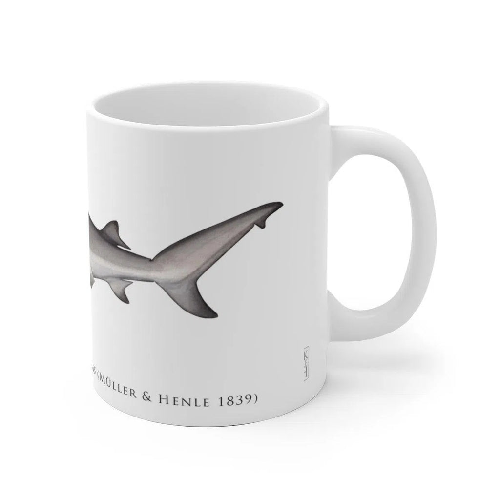 Bull Shark Mug-Stick Figure Fish Illustration