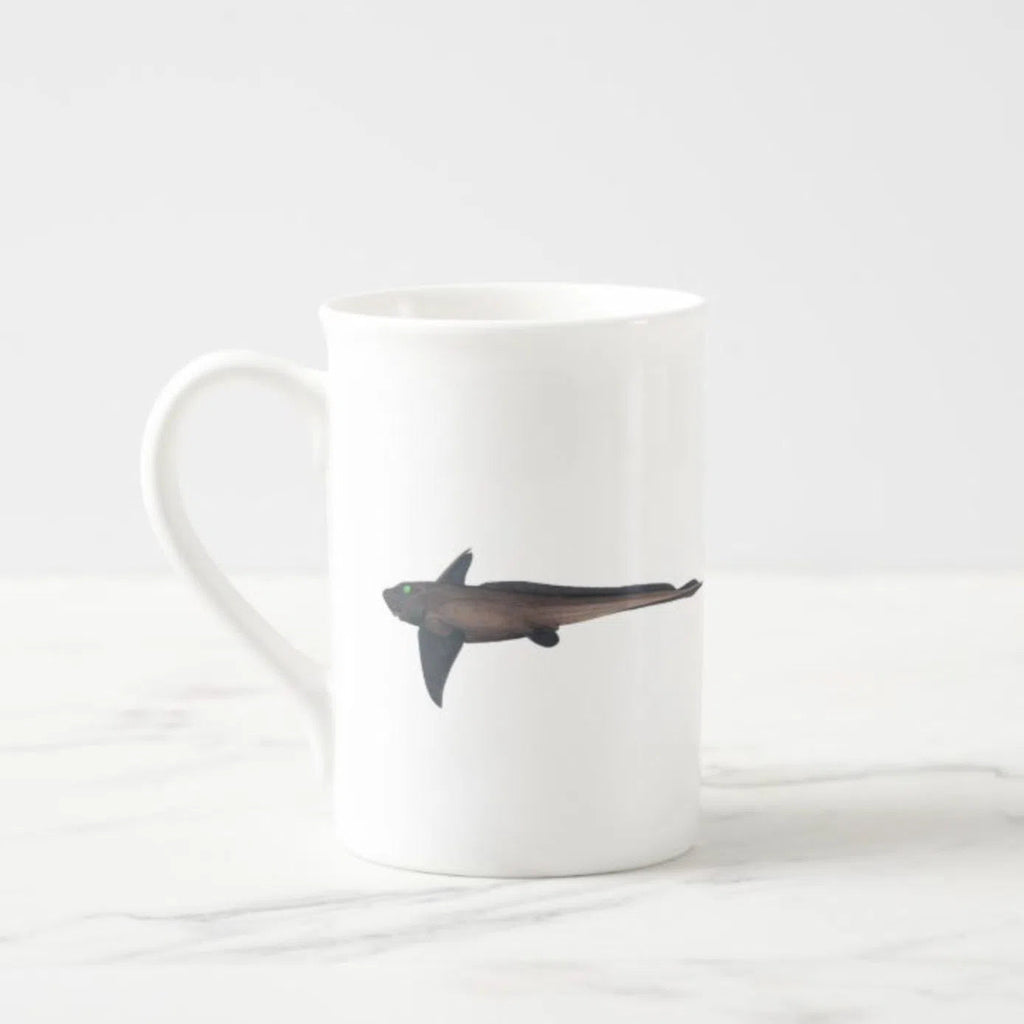 Choose Your Species - Shark or Ray - Fine Bone China Mug-Stick Figure Fish Illustration