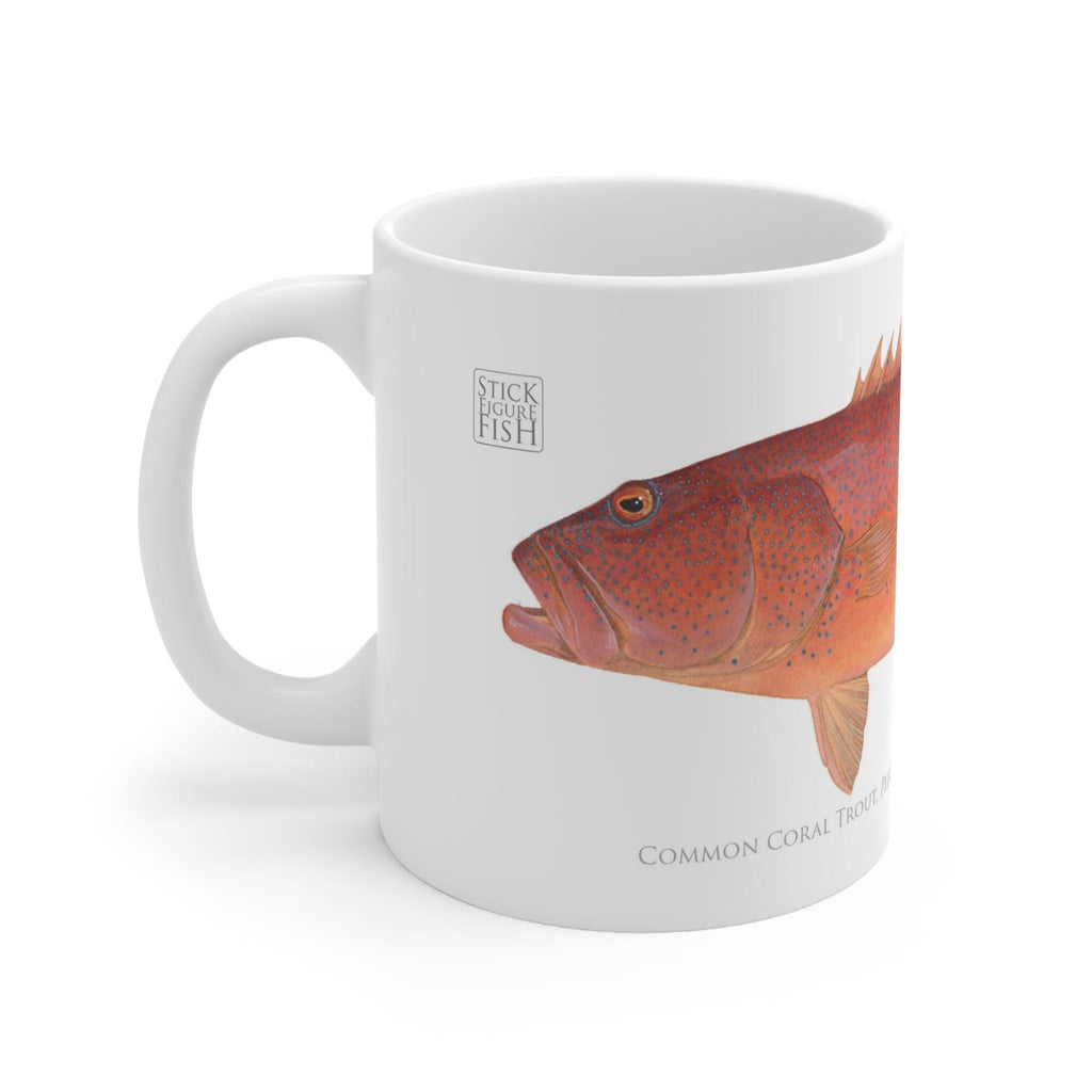 Common Coral Trout Mug - Stick Figure Fish Illustration