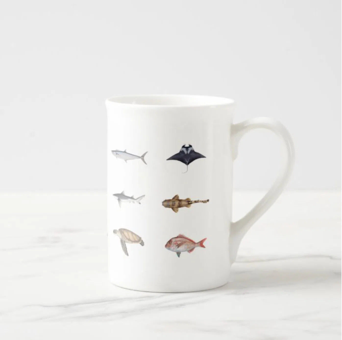 Everything - Fine Bone China Mug-Stick Figure Fish Illustration
