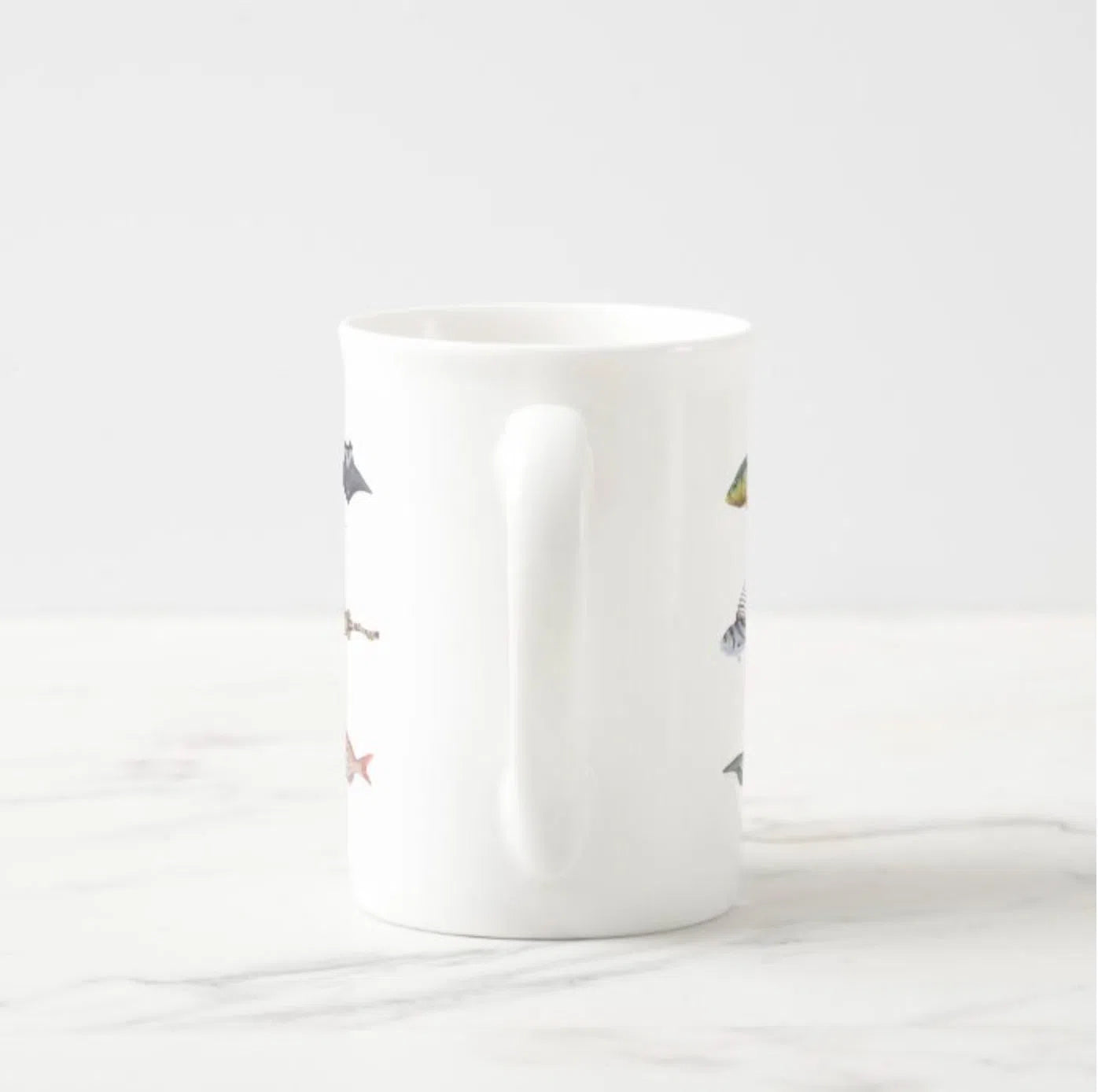 Everything - Fine Bone China Mug-Stick Figure Fish Illustration