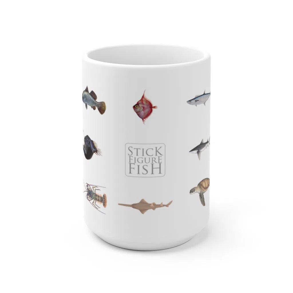 Everything Mug-Stick Figure Fish Illustration