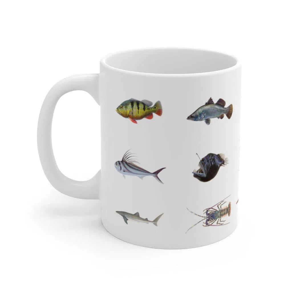 Everything Mug-Stick Figure Fish Illustration