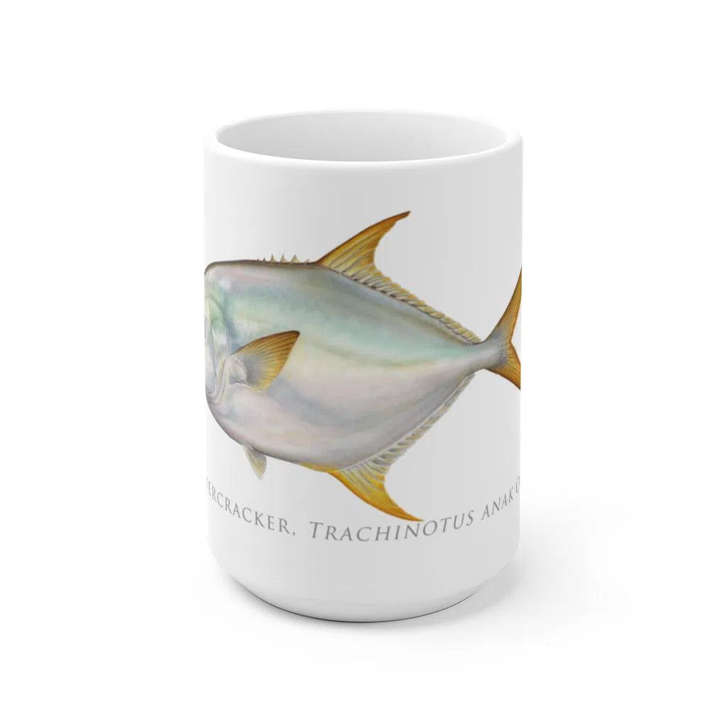 Giant Oystercracker (Permit) Mug-Stick Figure Fish Illustration