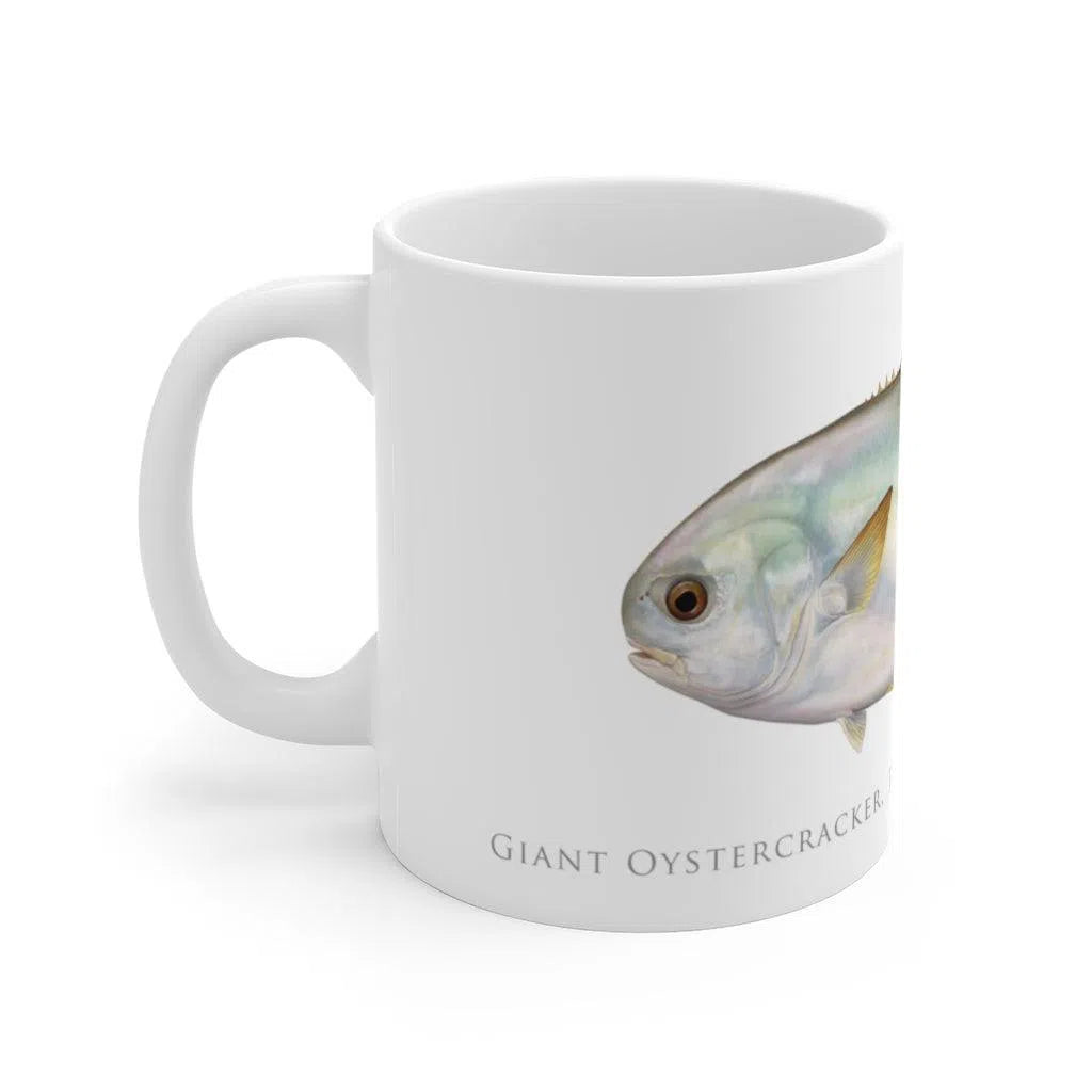 Giant Oystercracker (Permit) Mug-Stick Figure Fish Illustration