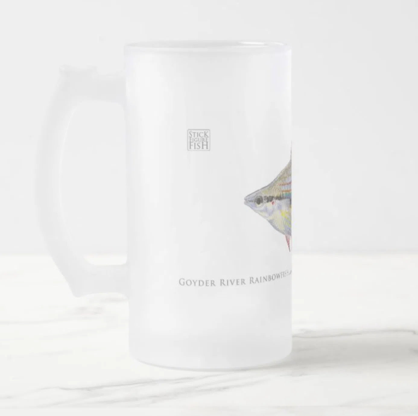Goyder River Rainbowfish - Glass Stein-Stick Figure Fish Illustration