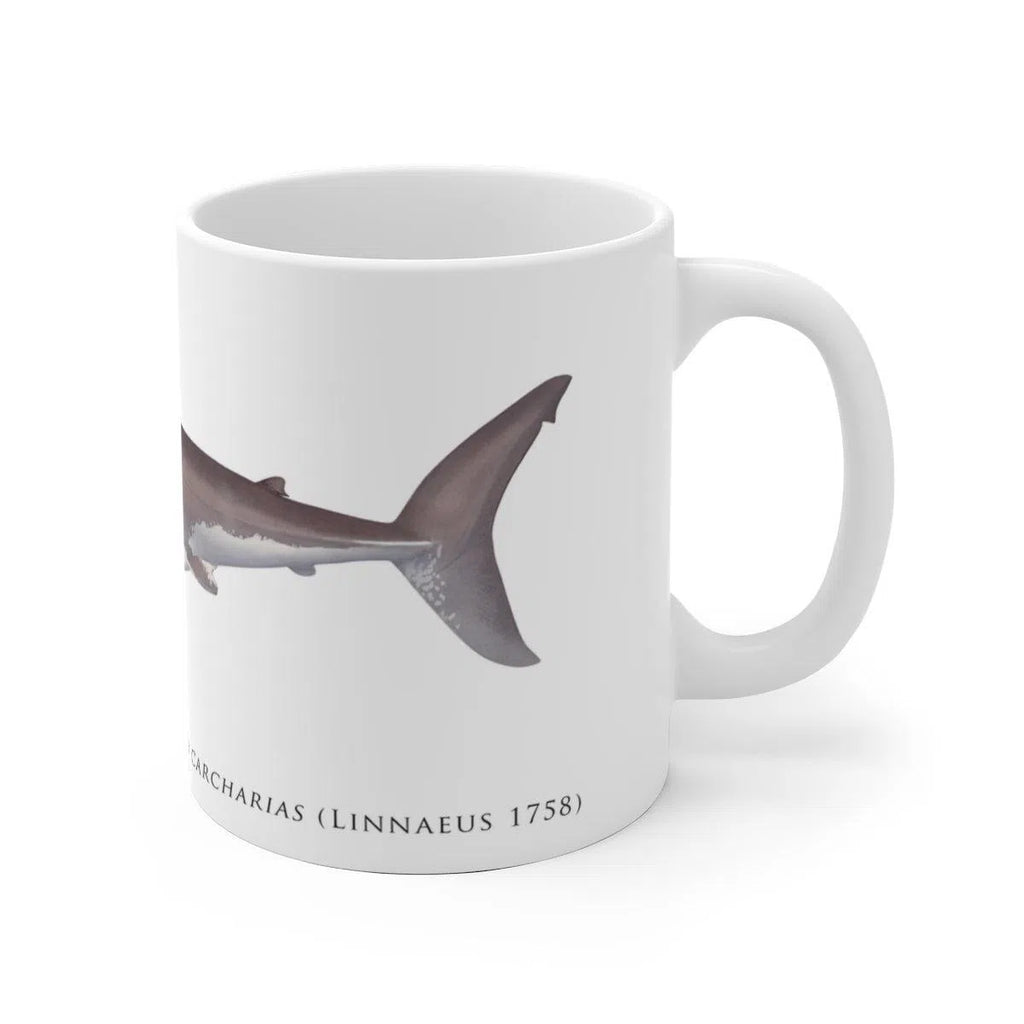 Great White Shark Mug-Stick Figure Fish Illustration