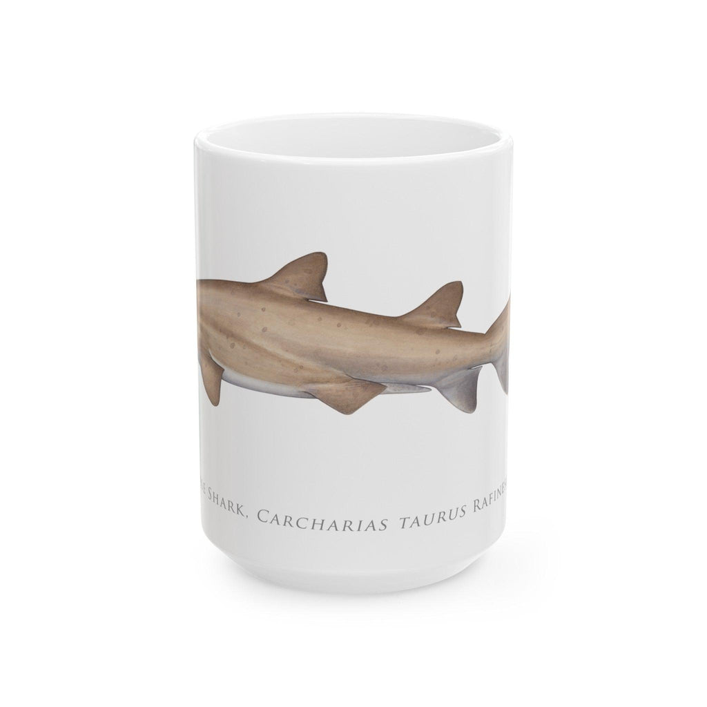 Greynurse Shark Mug - Stick Figure Fish Illustration