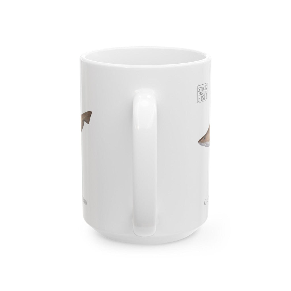 Greynurse Shark Mug - Stick Figure Fish Illustration