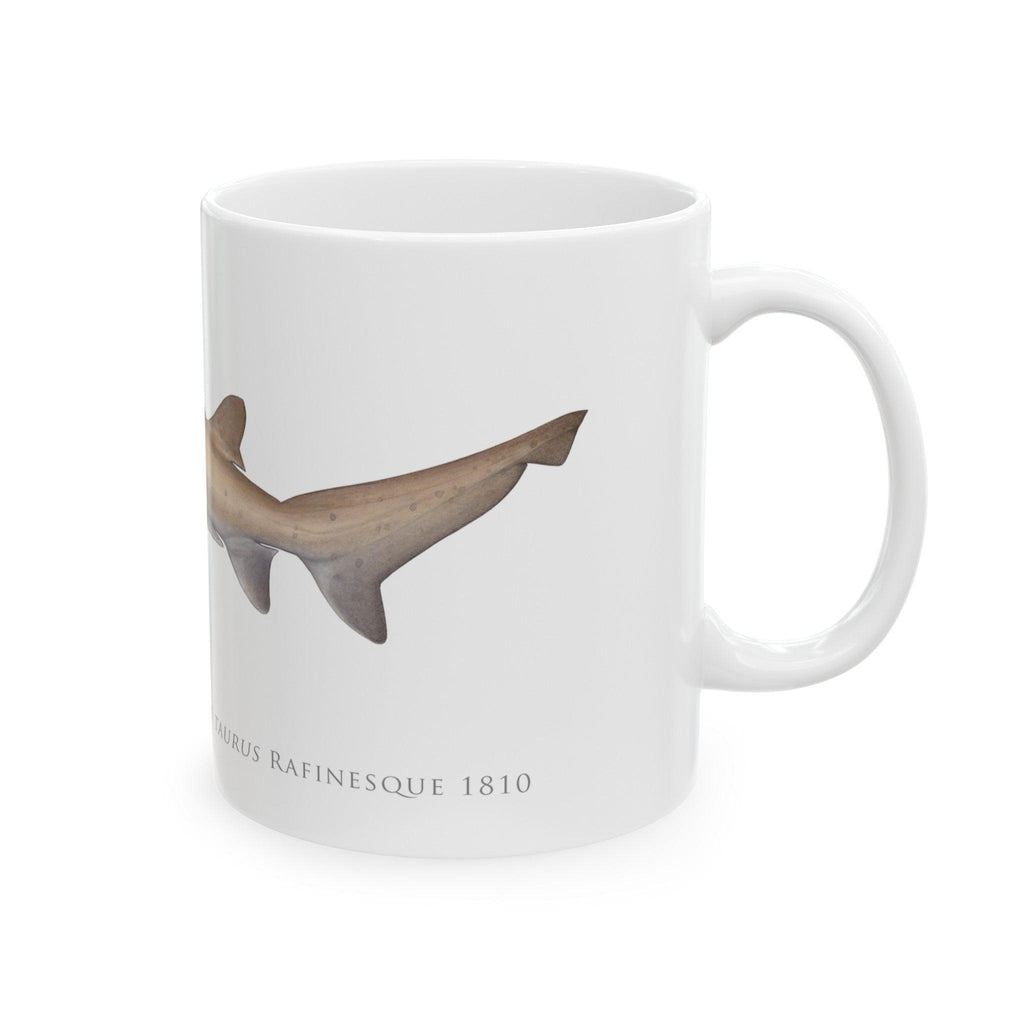 Greynurse Shark Mug - Stick Figure Fish Illustration