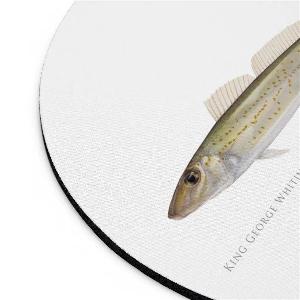 King George Whiting - Mouse Pad-Stick Figure Fish Illustration