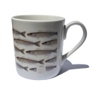 King George Whiting - Tessellation Series - Fine Bone China Mug-Stick Figure Fish Illustration