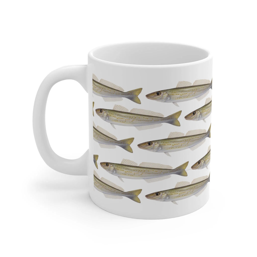 King George Whiting - Tessellation Series - Mug-Stick Figure Fish Illustration
