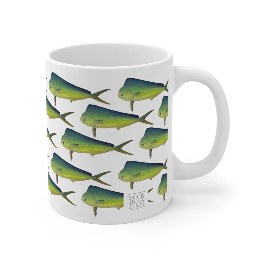 Mahi Mahi - Tessellation Series - Mug-Stick Figure Fish Illustration