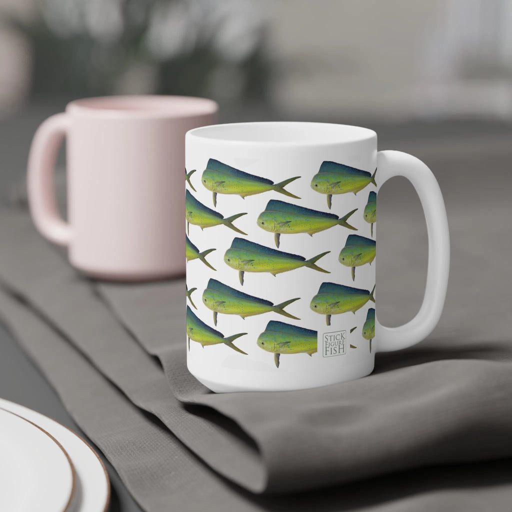 Mahi Mahi - Tessellation Series - Mug-Stick Figure Fish Illustration