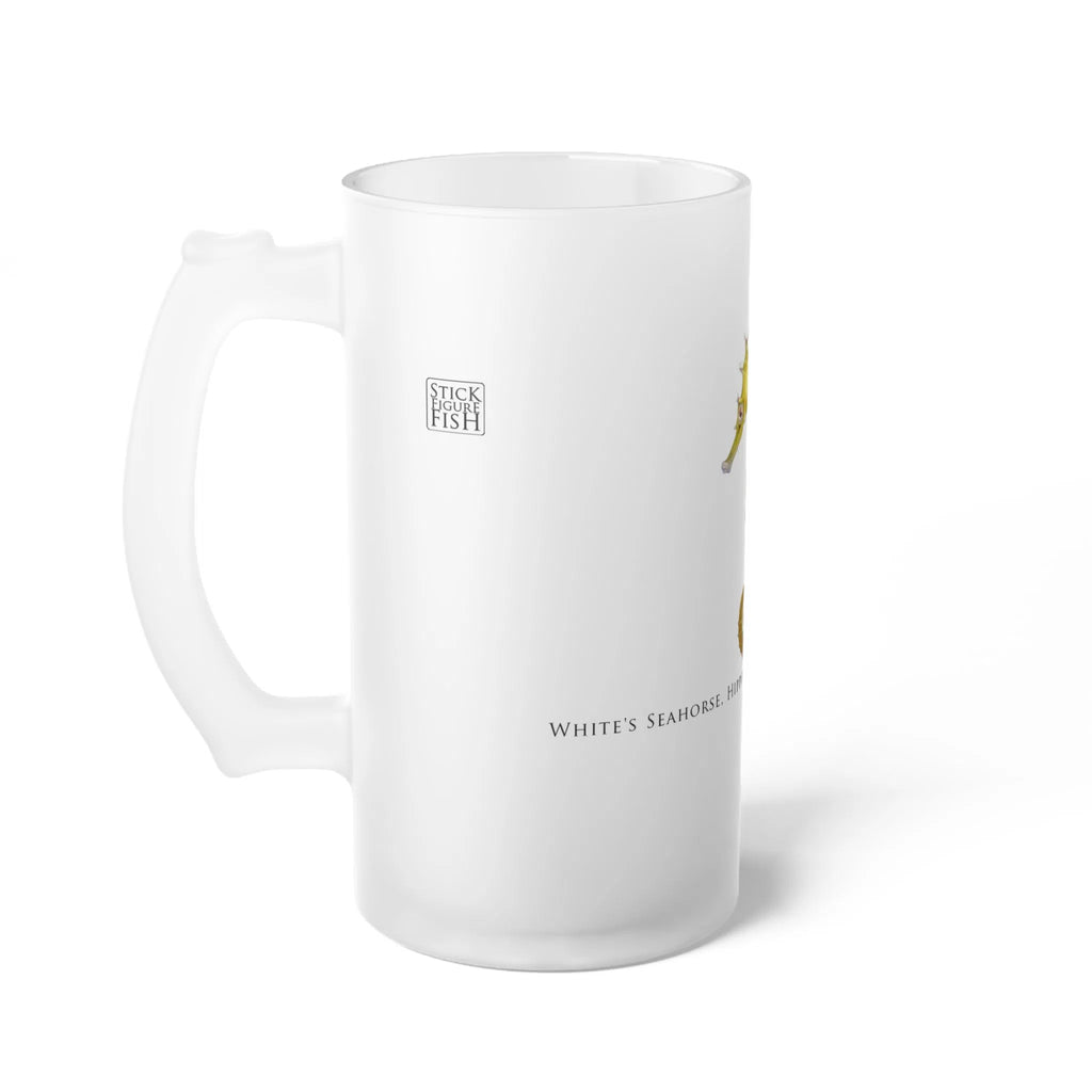 White's Seahorse - Frosted Glass Stein-Stick Figure Fish Illustration