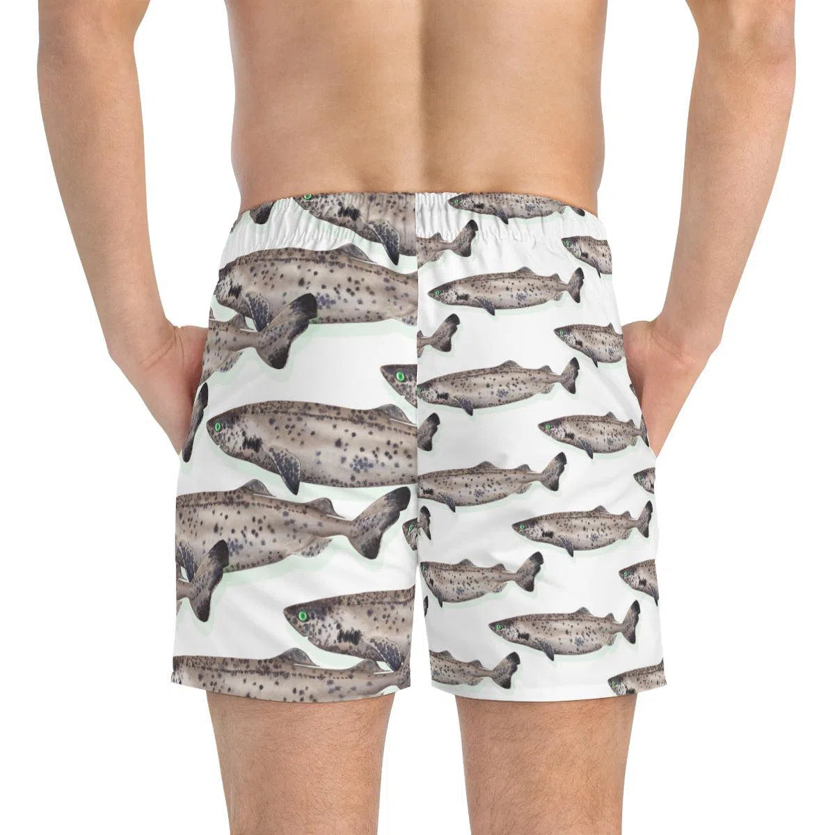 Whitetail Dogfish - Swim Trunks-Stick Figure Fish Illustration