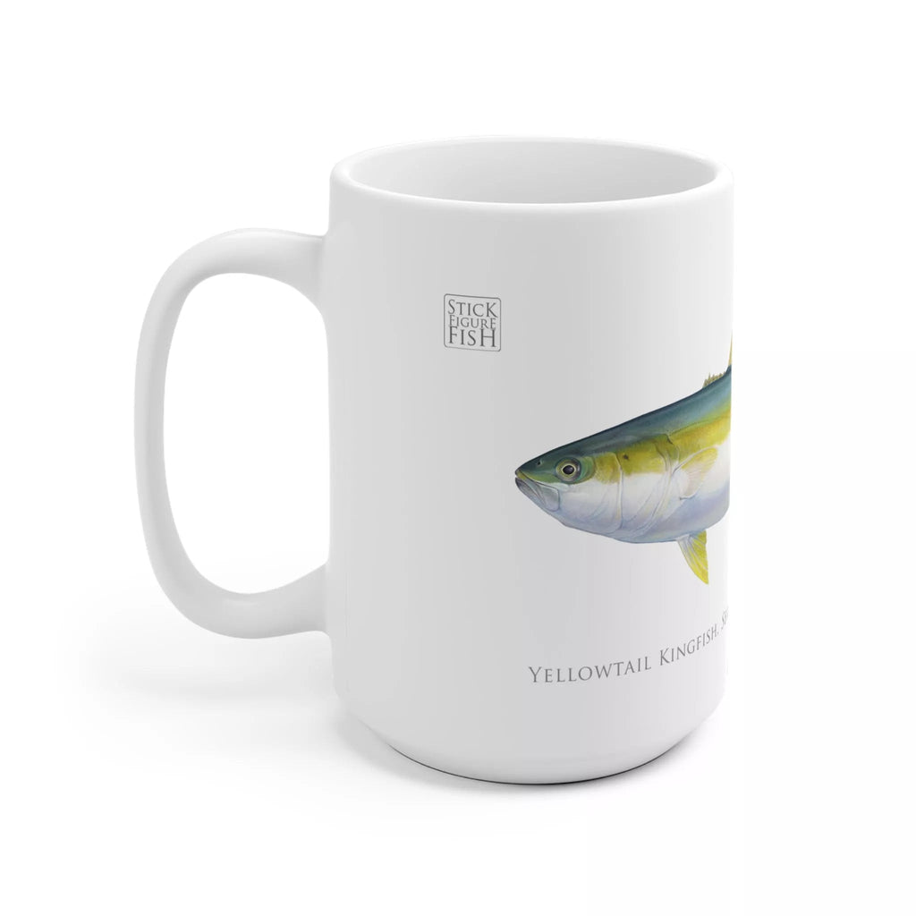 Yellowtail Kingfish - Mug-Stick Figure Fish Illustration