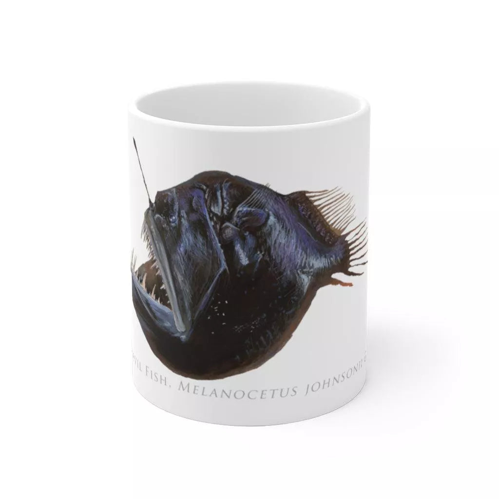 Humpback Blackdevil Mug-Stick Figure Fish Illustration