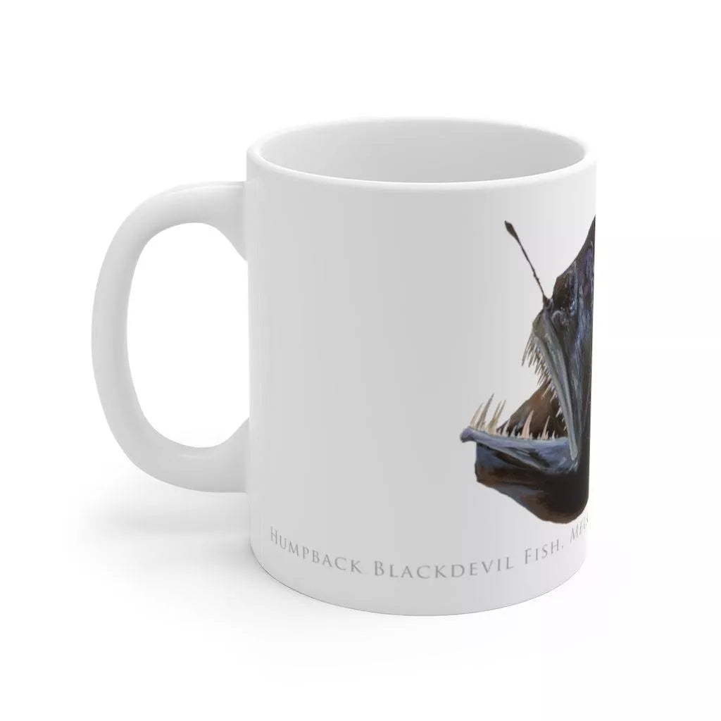 Humpback Blackdevil Mug-Stick Figure Fish Illustration