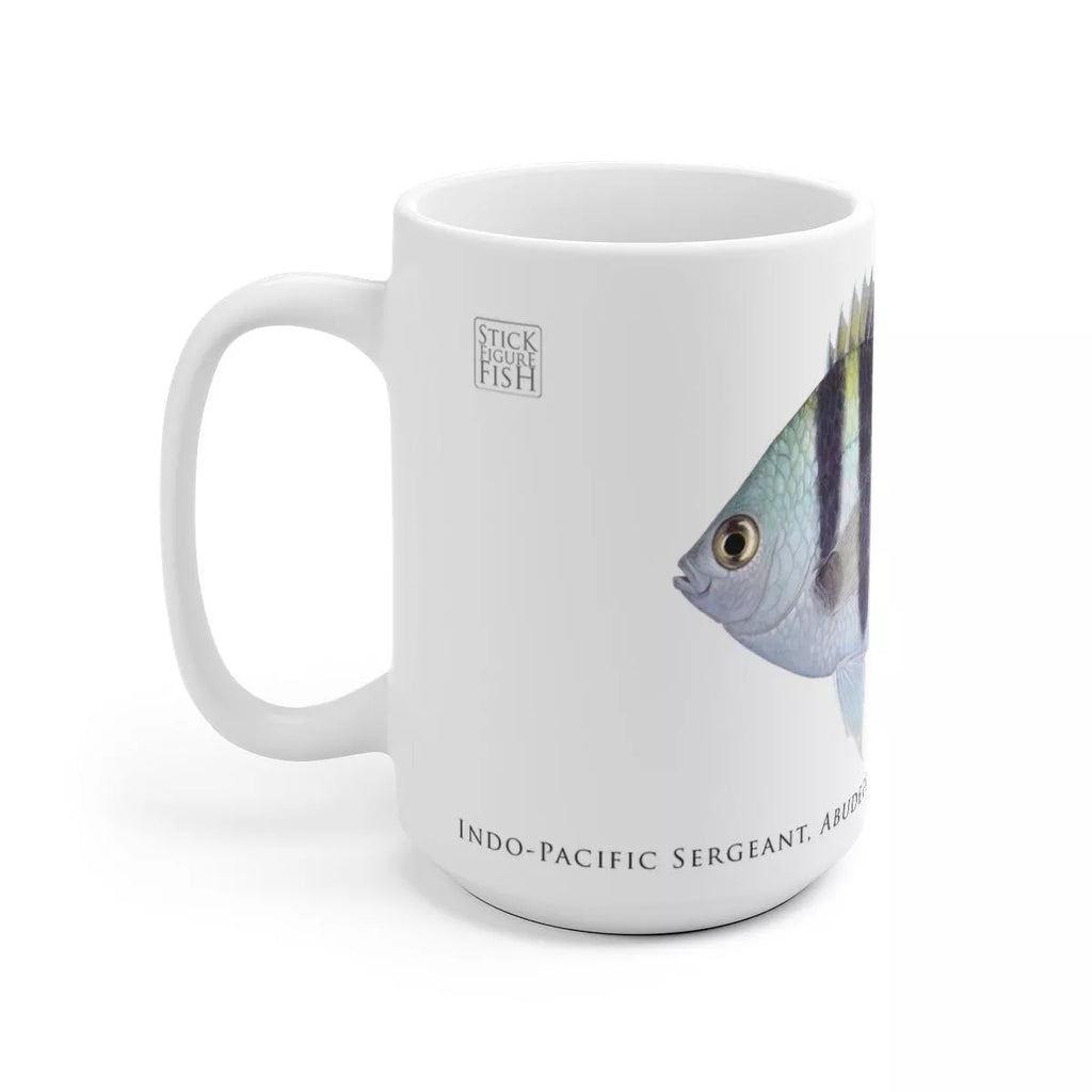 Indo-Pacific Sergeant Mug - Stick Figure Fish Illustration