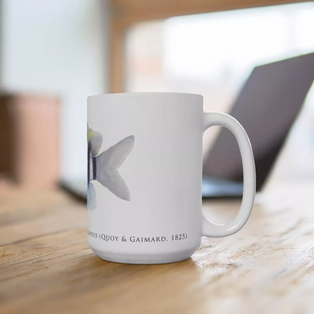 Indo-Pacific Sergeant Mug - Stick Figure Fish Illustration