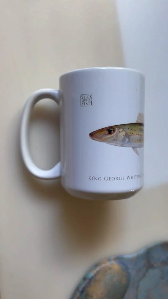 King George Whiting Mug - Stick Figure Fish Illustration