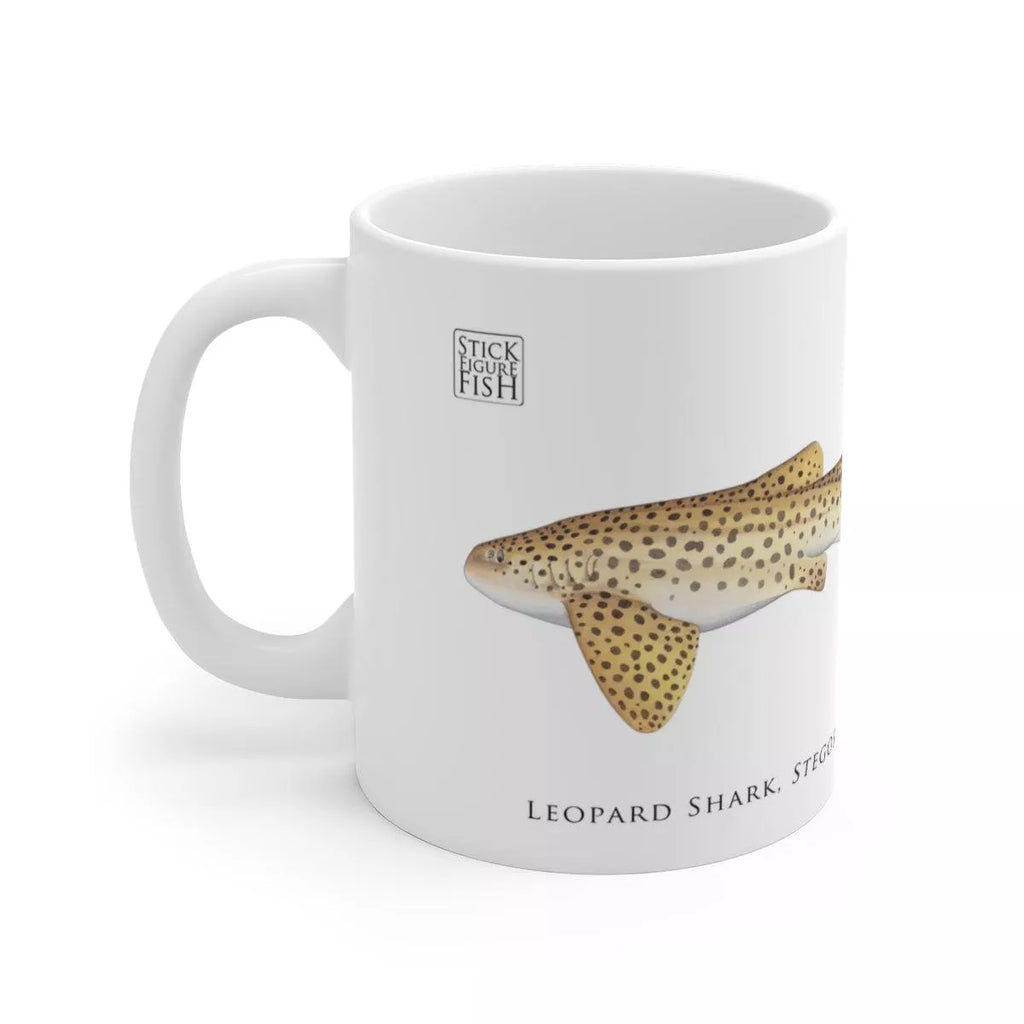 Leopard Shark Mug-Stick Figure Fish Illustration