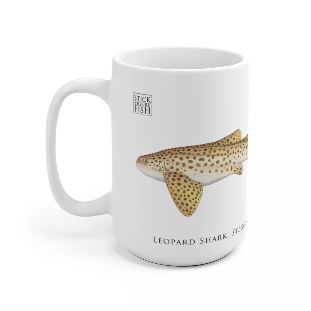 Leopard Shark Mug-Stick Figure Fish Illustration